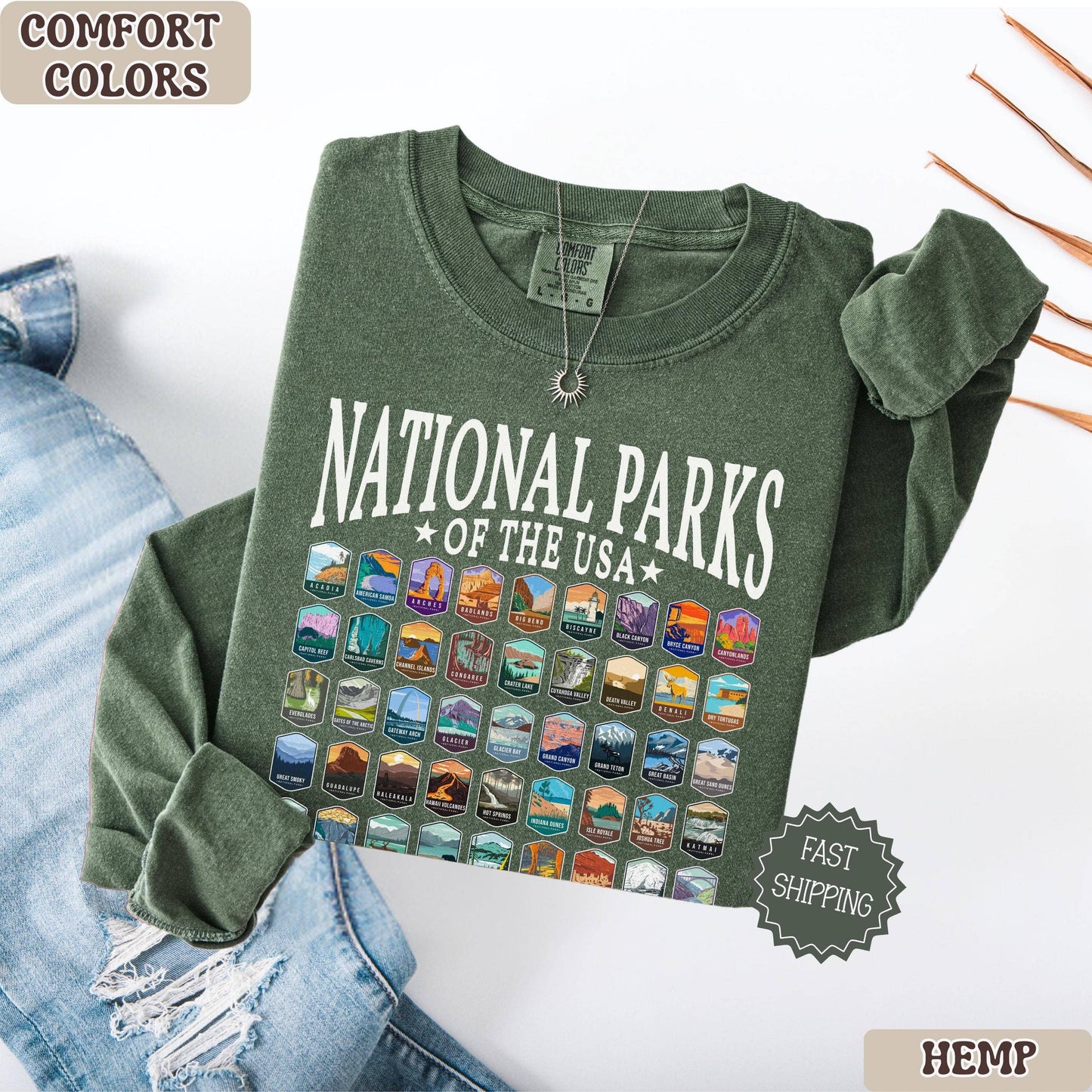 National Park Long Sleeve Hiking Shirt For Men & Women