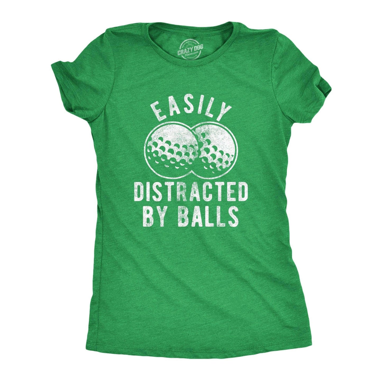 Easily Distracted By Balls Women's Tshirt Golf Graphic Tee