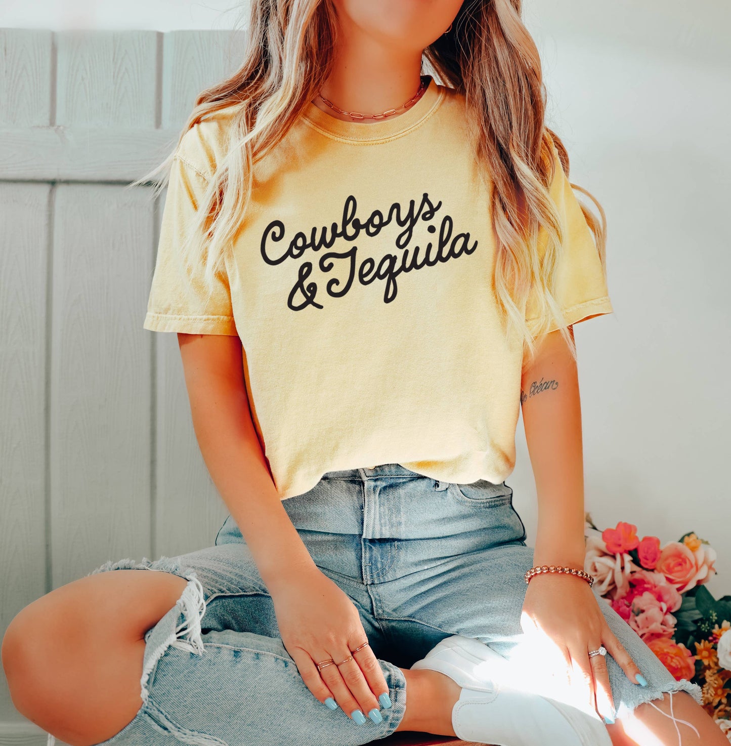 Cowboys and Tequila, Western, Graphic Tee, Women's Apparel