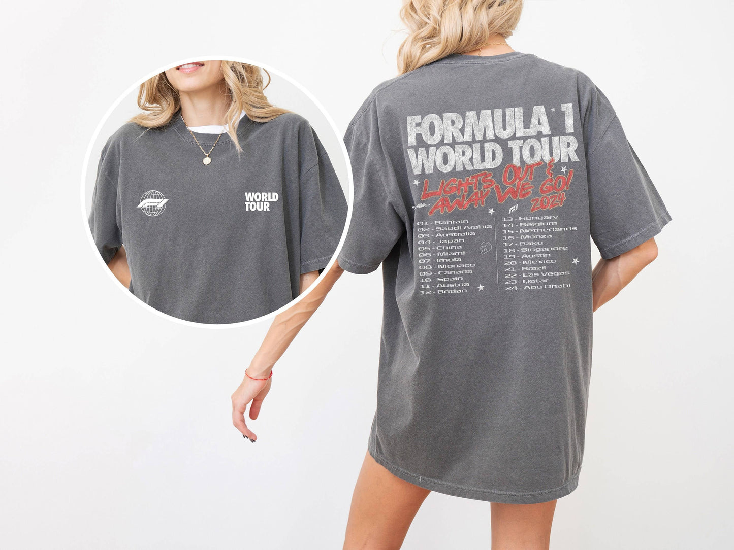 Formula 1 World Tour Vintage Style Unisex T-Shirt Gift