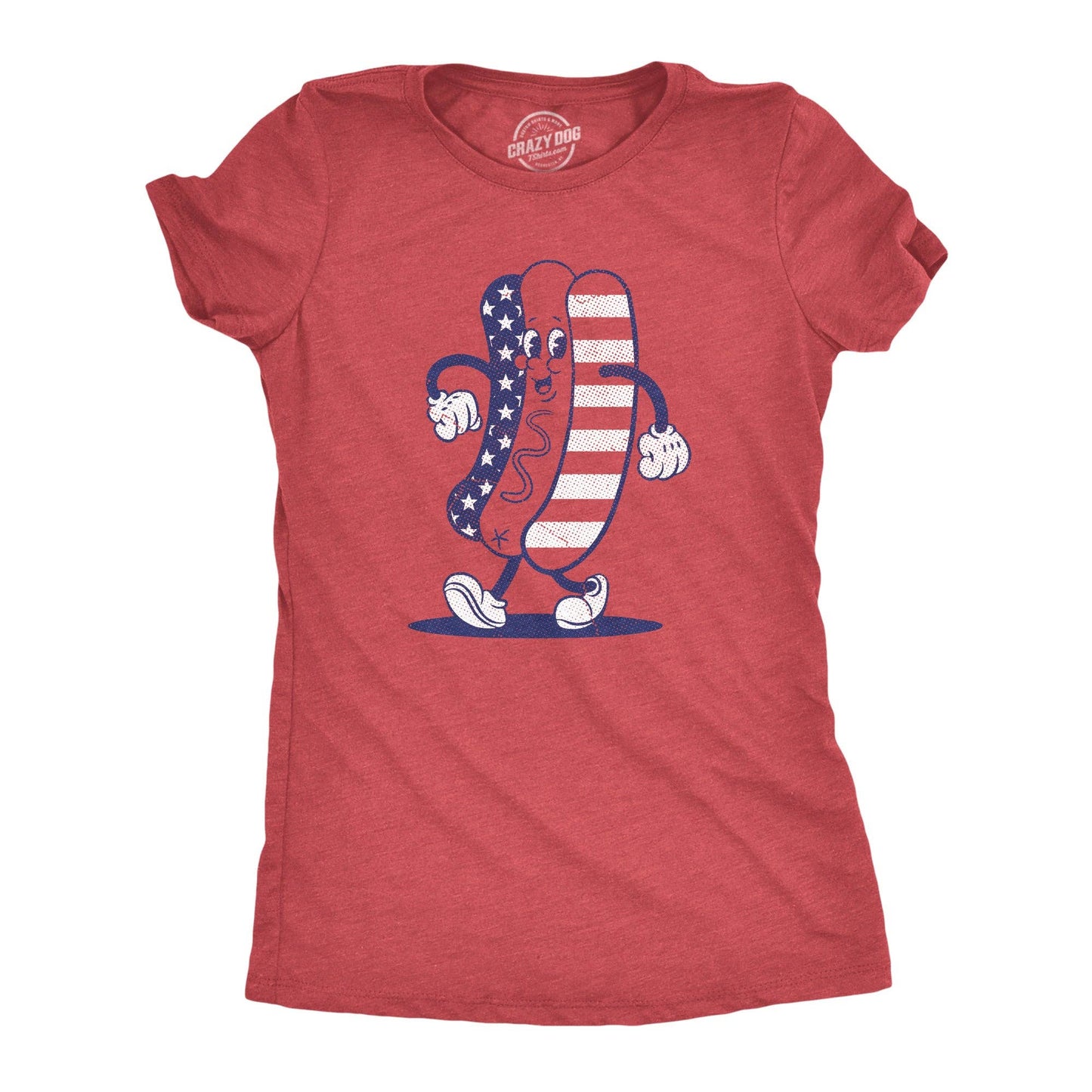 Fourth of July Hotdog Women's Tshirt Fourth of July Graphic