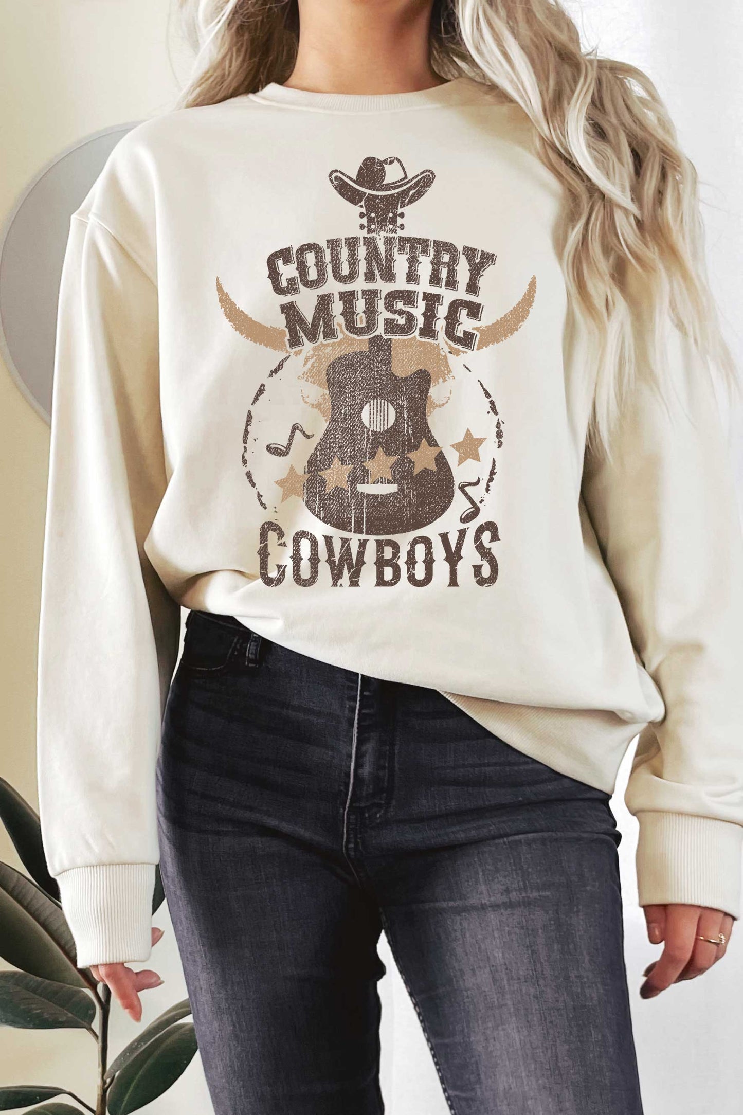Country Music Cowboys Graphic Terry Sweatshirt