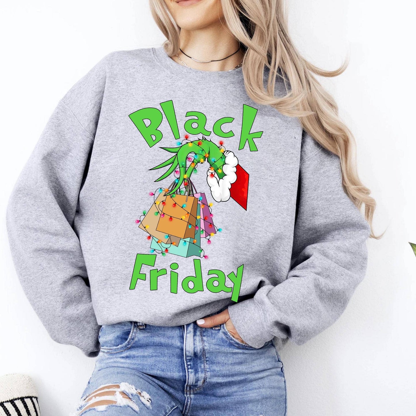 Grinch Retail Worker Funny Xmas Sweatshirt