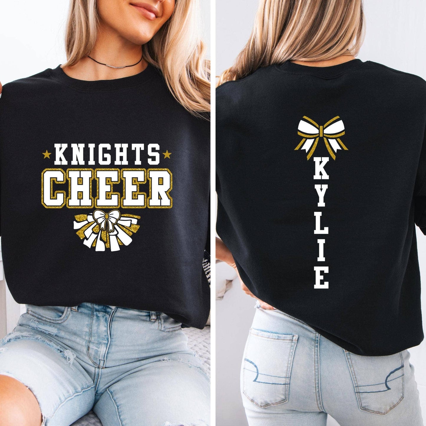 Custom Cheer Team Spirit Sweatshirt with Personalized Name