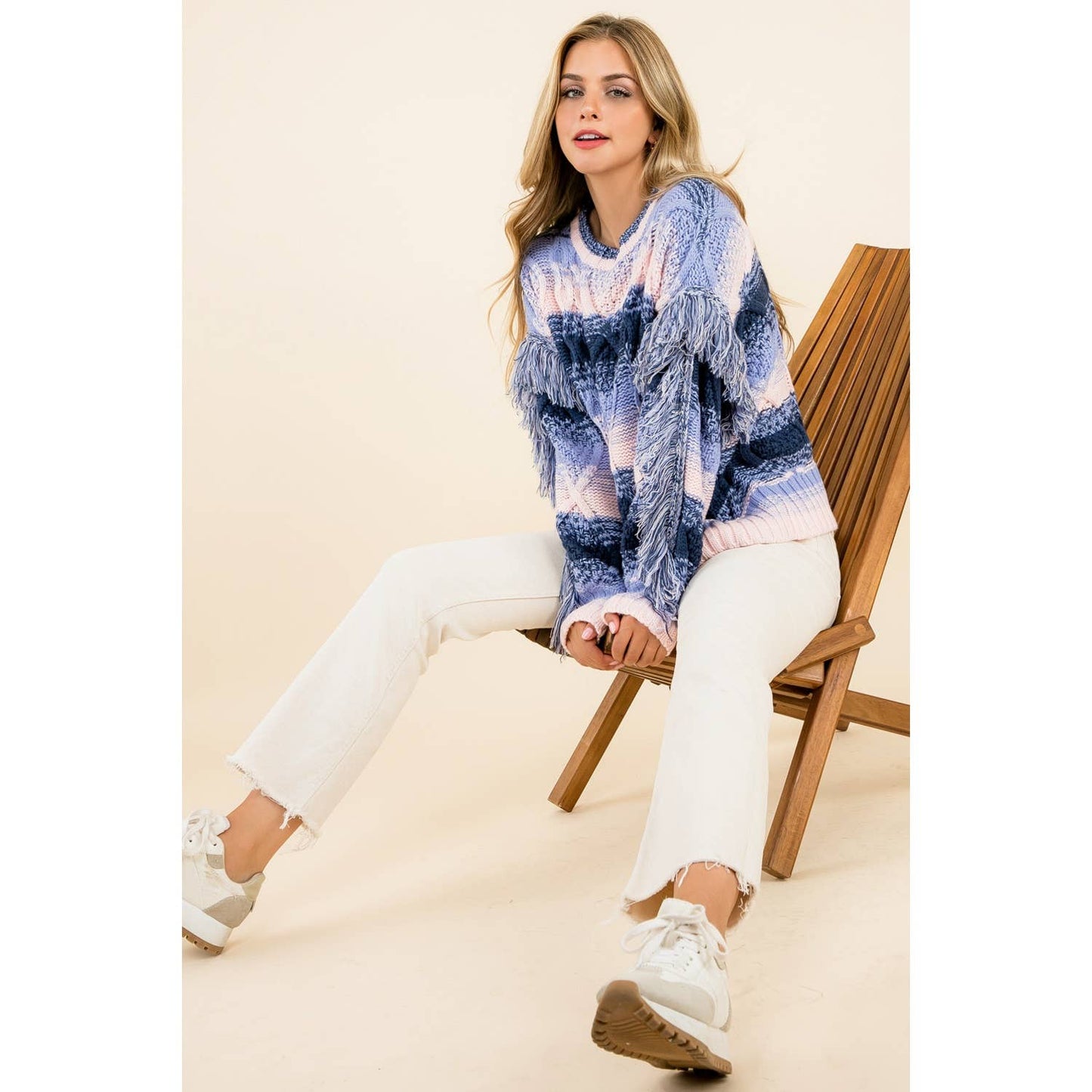 Fringe Cable Knit Sweater