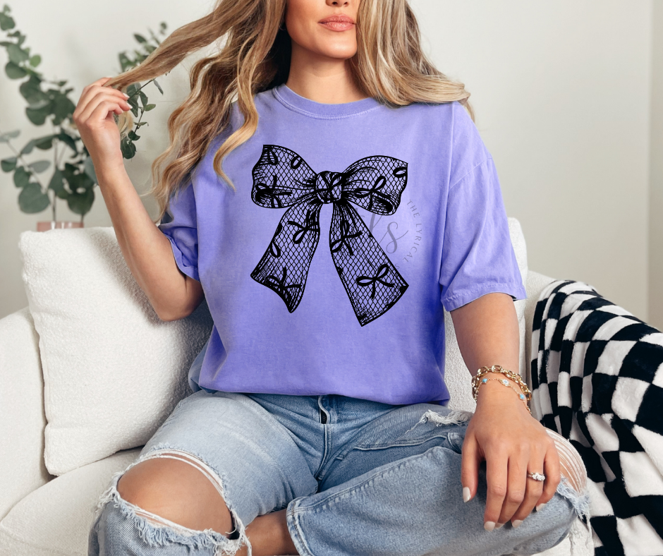 Exclusive Black Lace Bow T-Shirt
