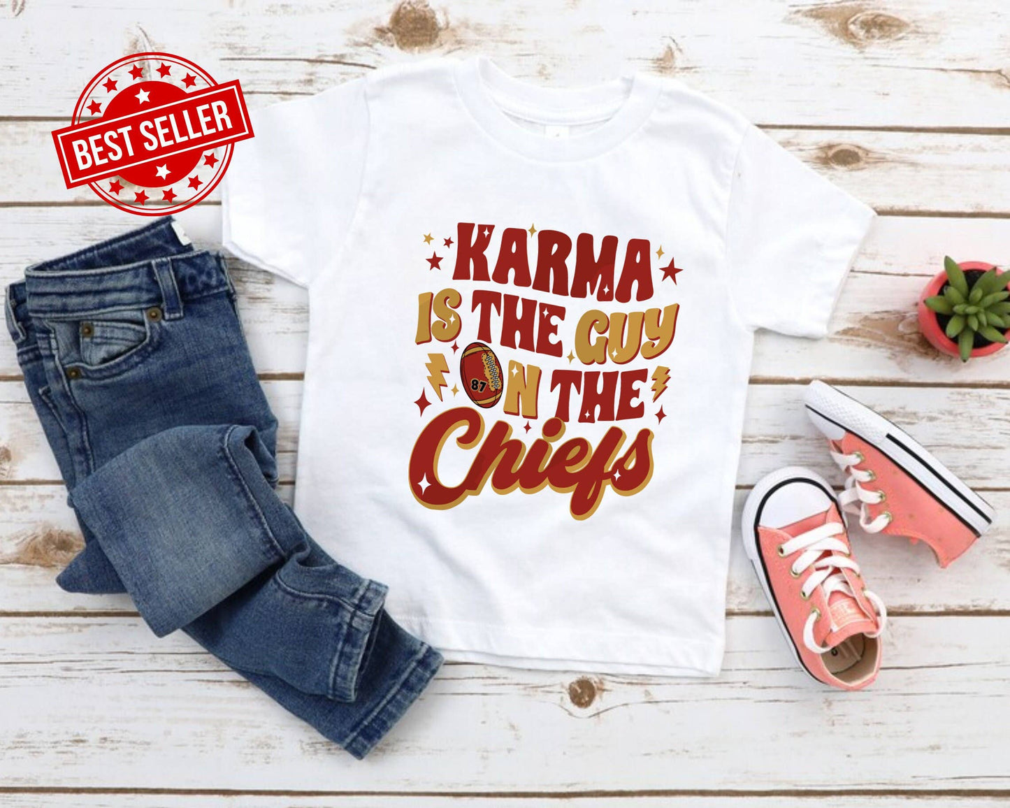 Chiefs Era Sweatshirt Karma, Kelce, Football Fun