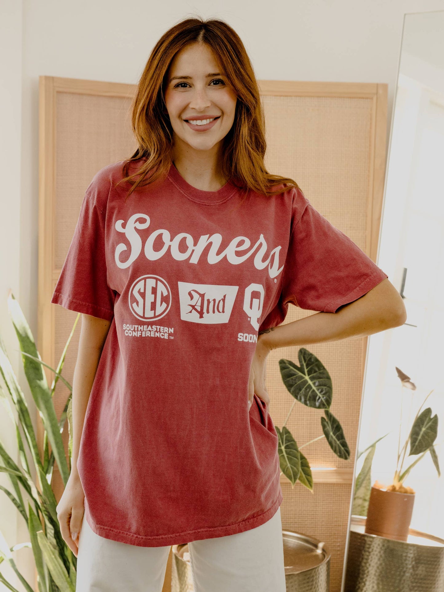 Ou Sooners Sec Tap Crimson Comfort Colors Tee