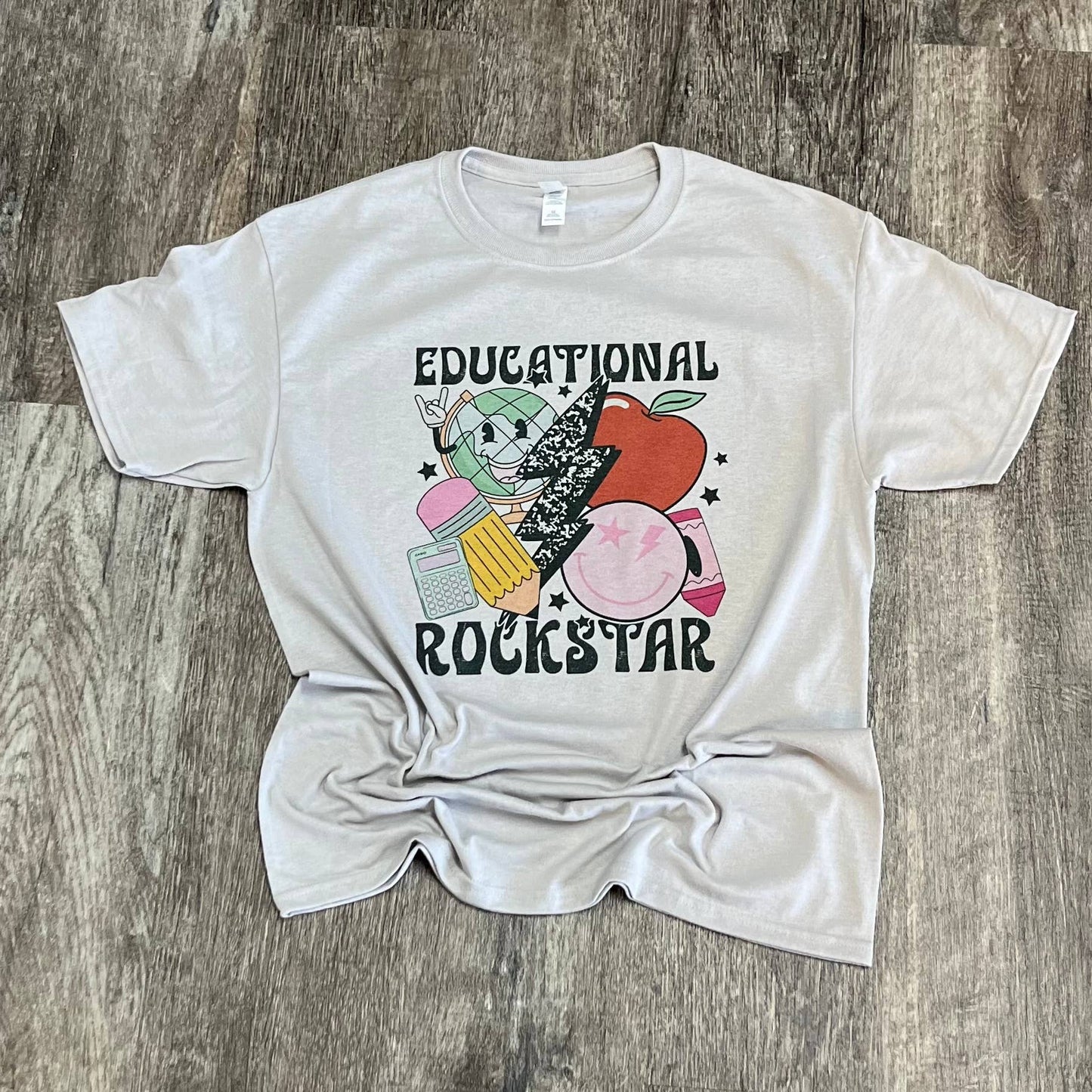 Educational Rockstar On Silver Tee