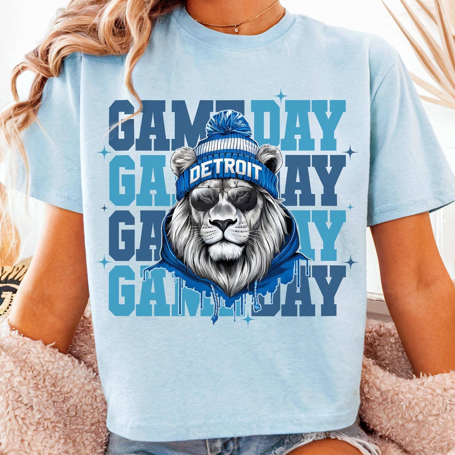 Detroit Lions Retro Football Game Day Sport Team Shirt