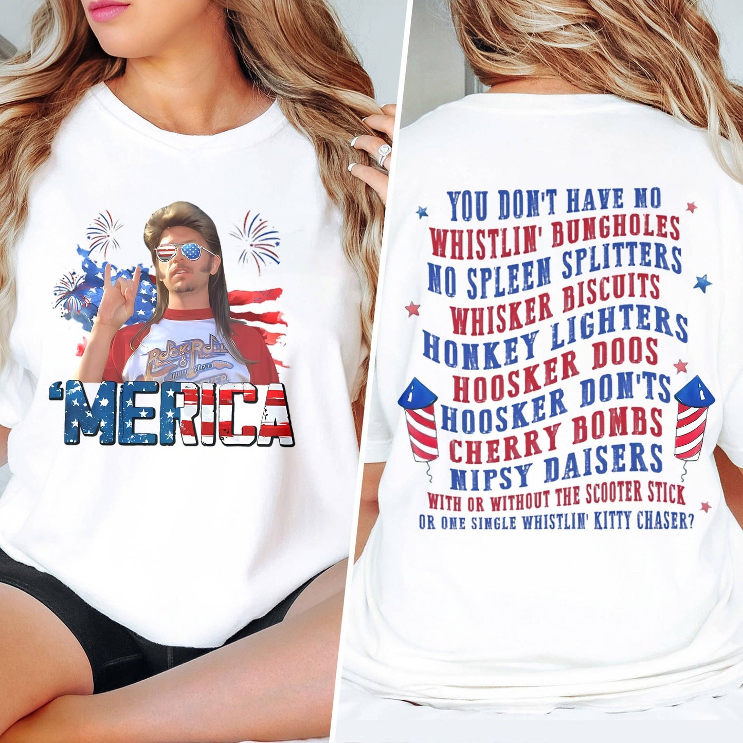 Funny Man America 4th of July Independence Day Tee Shirt