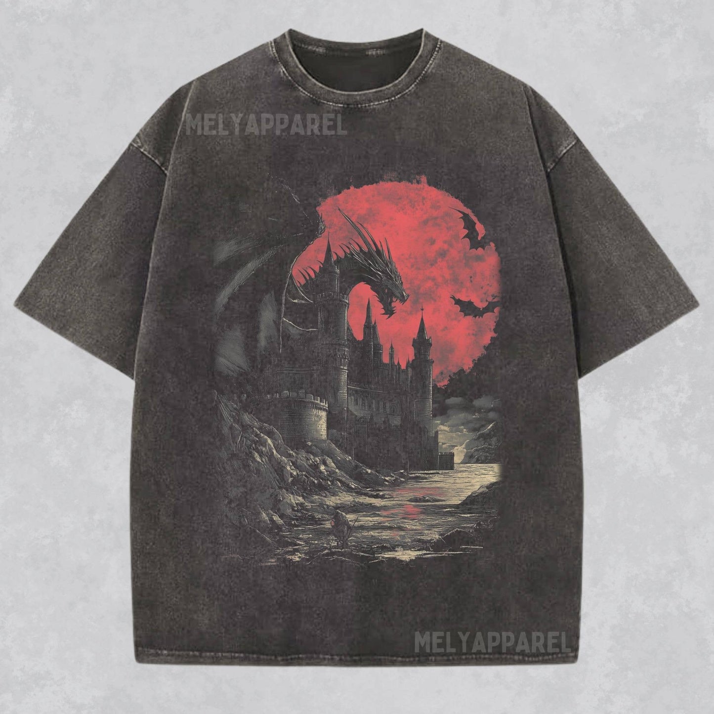 Dragon Shirt Medieval Graphic Tee Dark Fantasy Tshirt