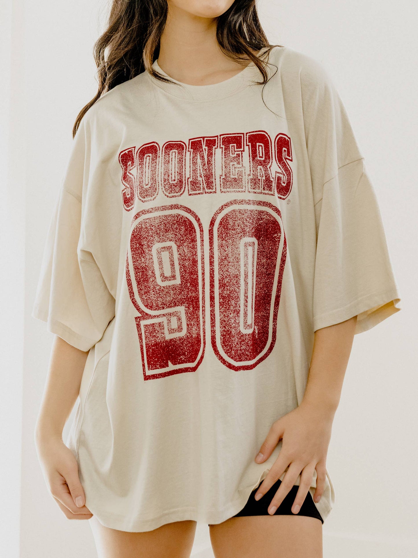 Ou Sooners Player Off White One Size Tee