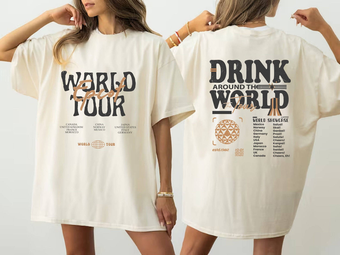 Epcot World Tour Shirt - Retro Drink Around the World