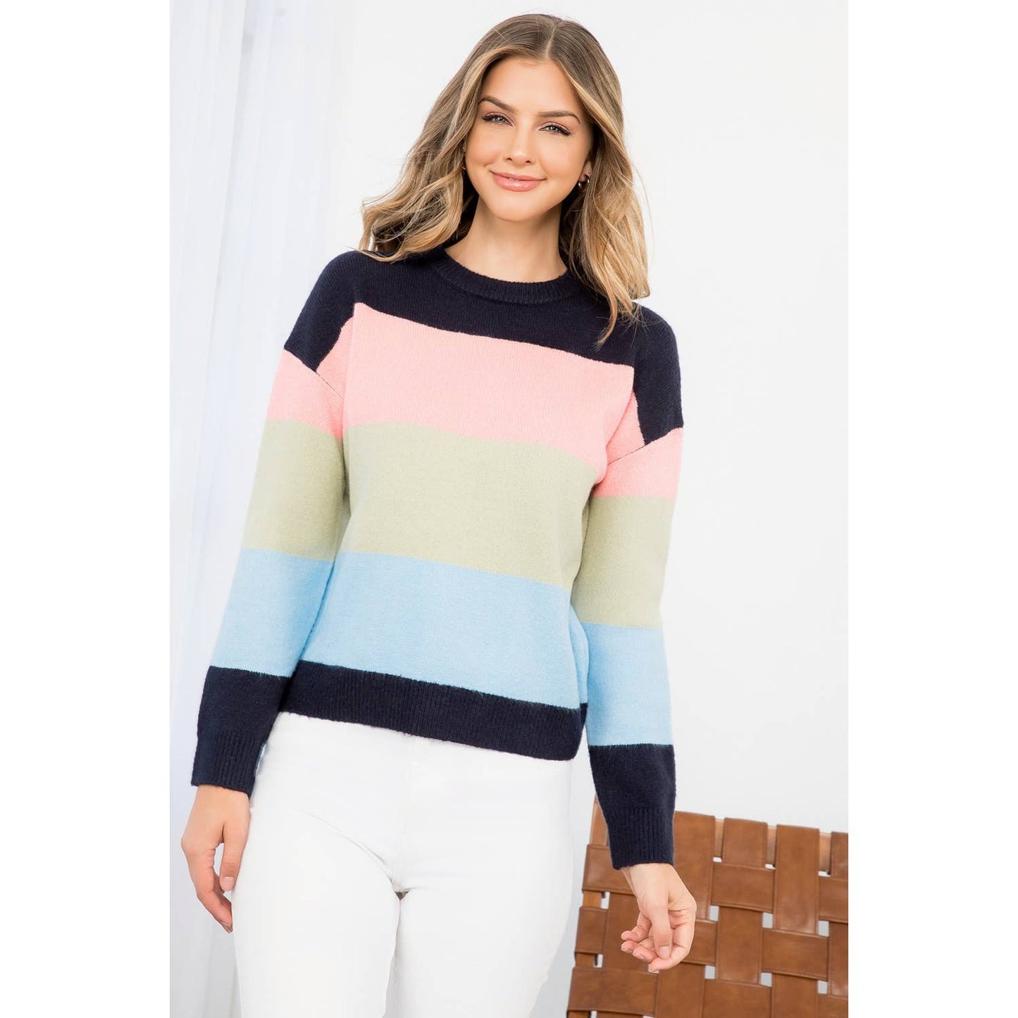 Colorblocked Knit Sweater