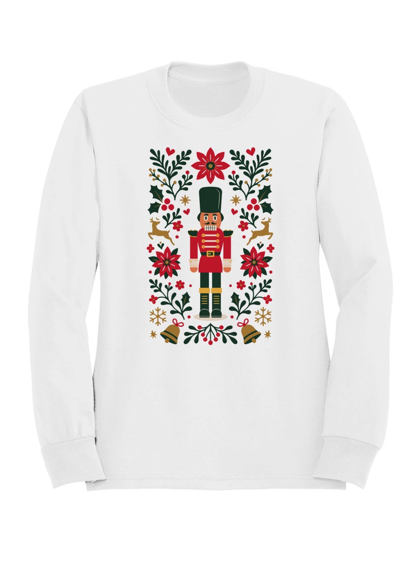 Festive Nutcracker and Florals Design Men's Sweatshirt