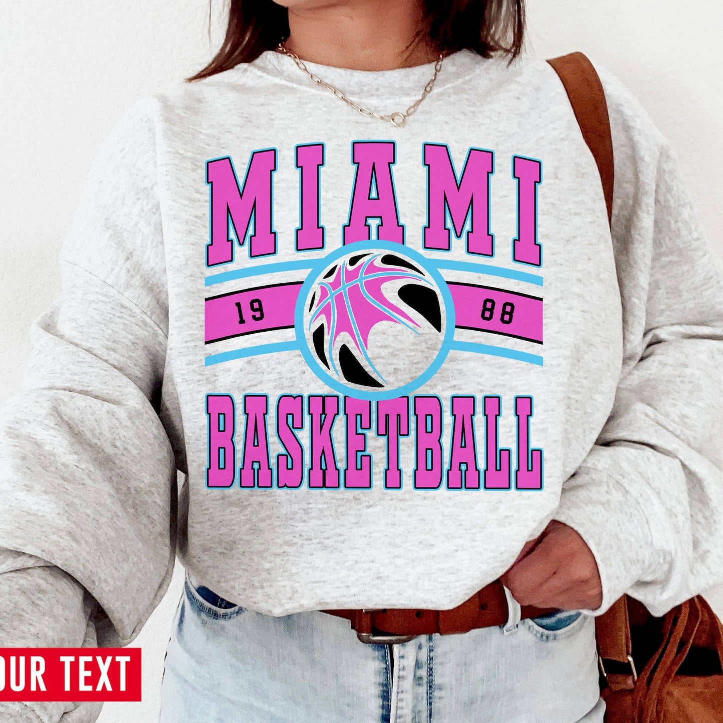 Vintage Miami Vice Basketball Fan Sweatshirt – Retro Style