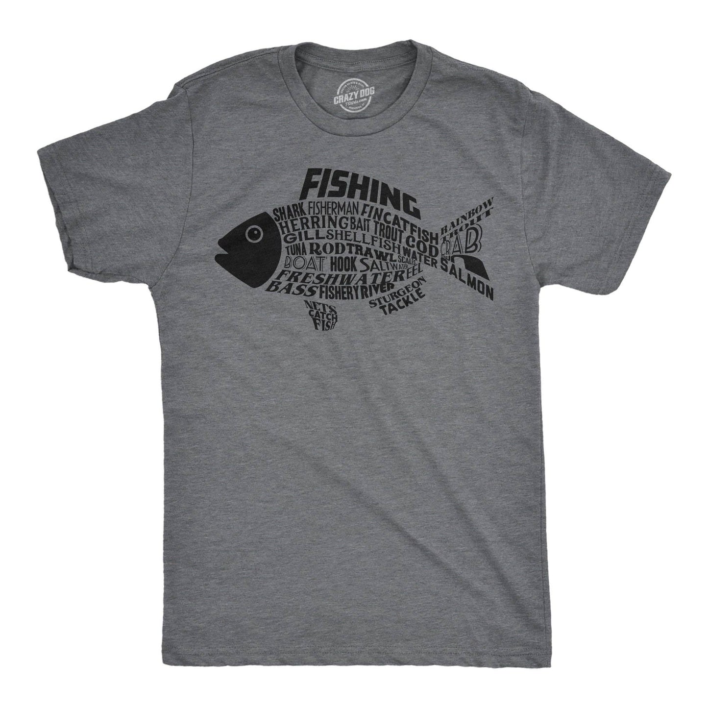 Fish Made of Text Men's T Shirt