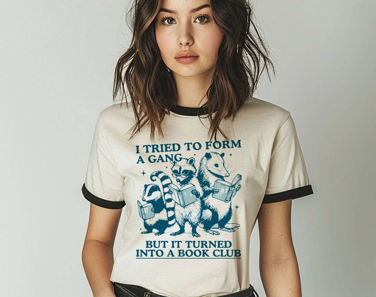 I Tried To Form A Gang Book Club - Funny Animal Ringer Tee