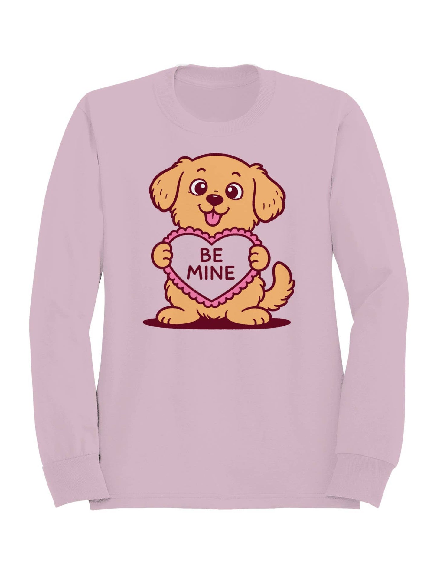 Cute Dog Holding Be Mine Heart Women's Sweatshirt