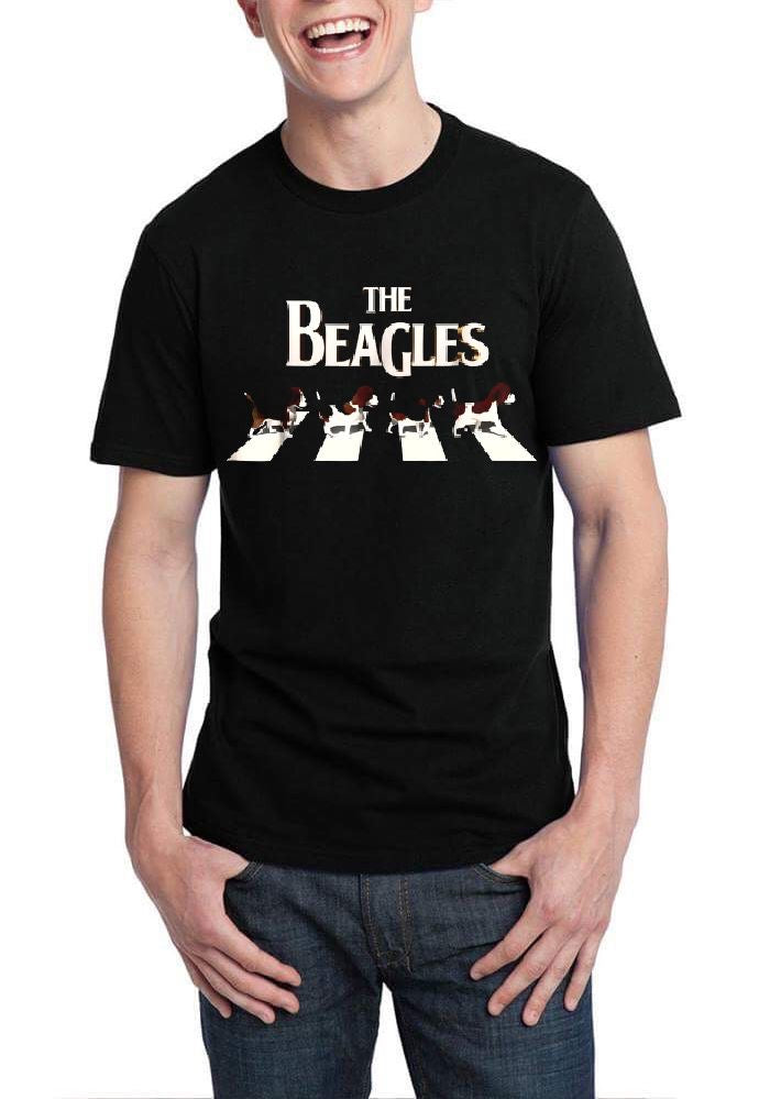 The Beagles Half Sleeve Black T-Shirt