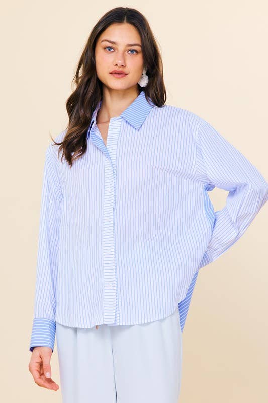 Striped Relaxed Button-Down Shirt