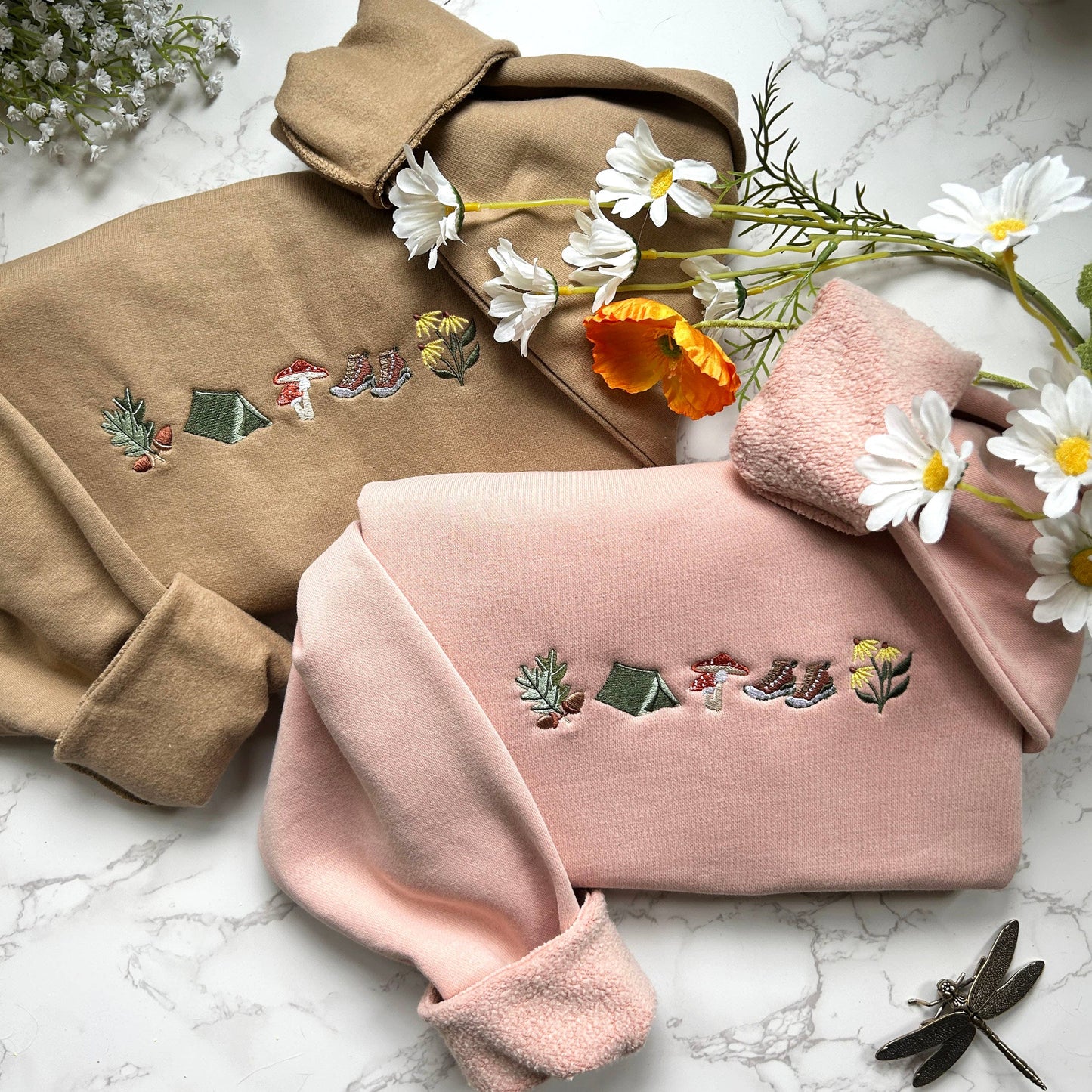 Camping Nature Embroidered Sweatshirt