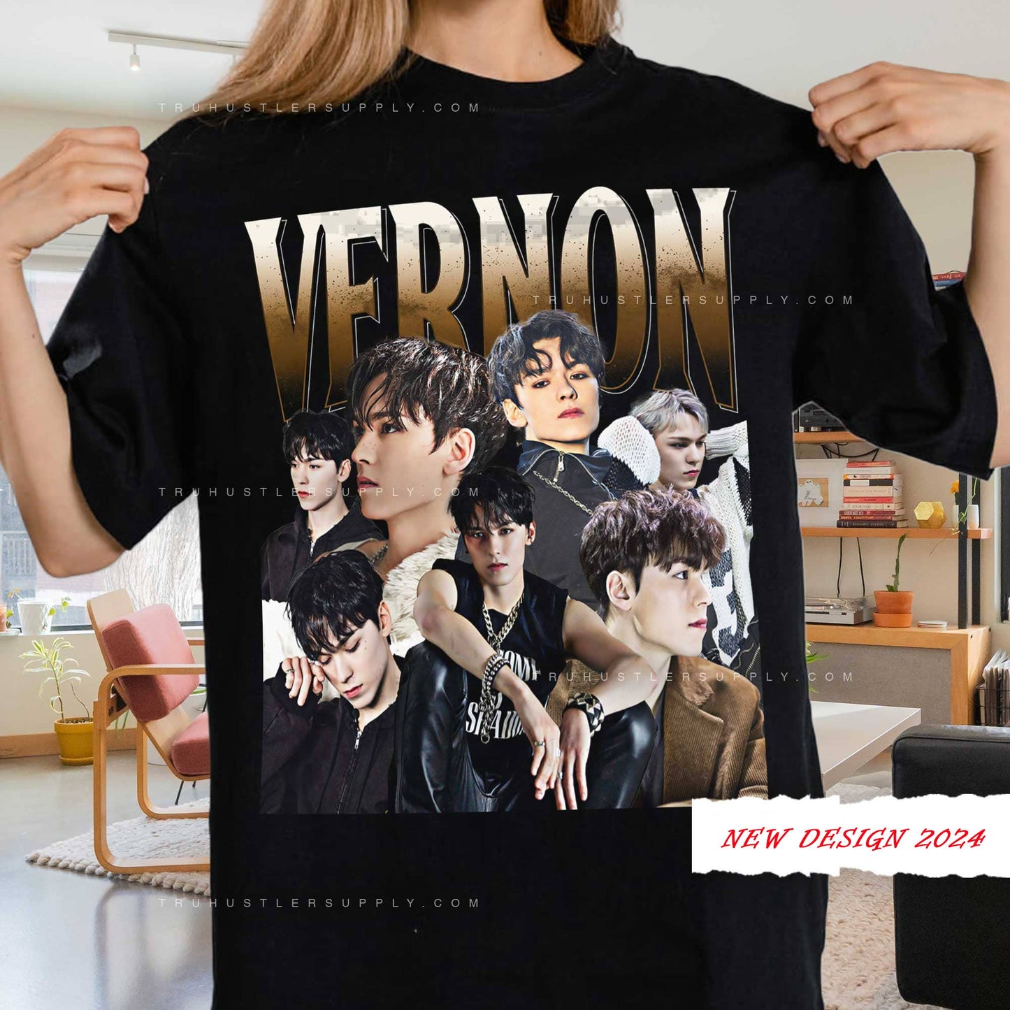 Vernon's Seventeen Retro Tee Kpop Tour Merch & Bootleg Shirt