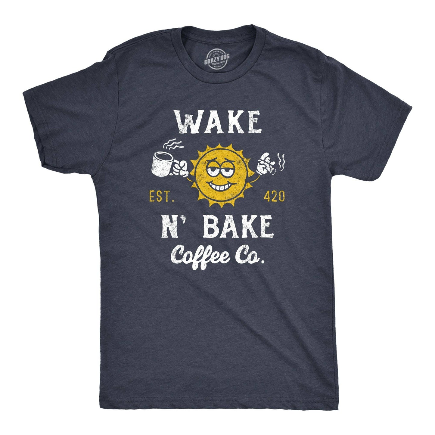 Wake N Bake Coffee Co Men's Tshirt 420 Graphic Tee Western T