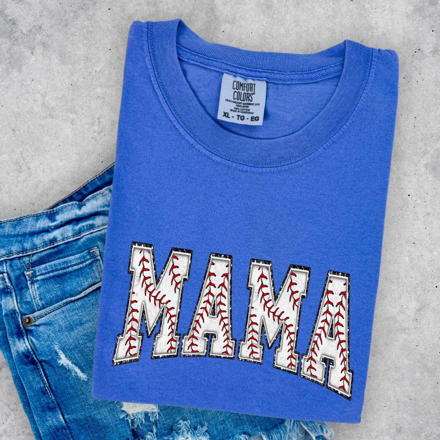 Baseball Mama Comfort Color Graphic Tee