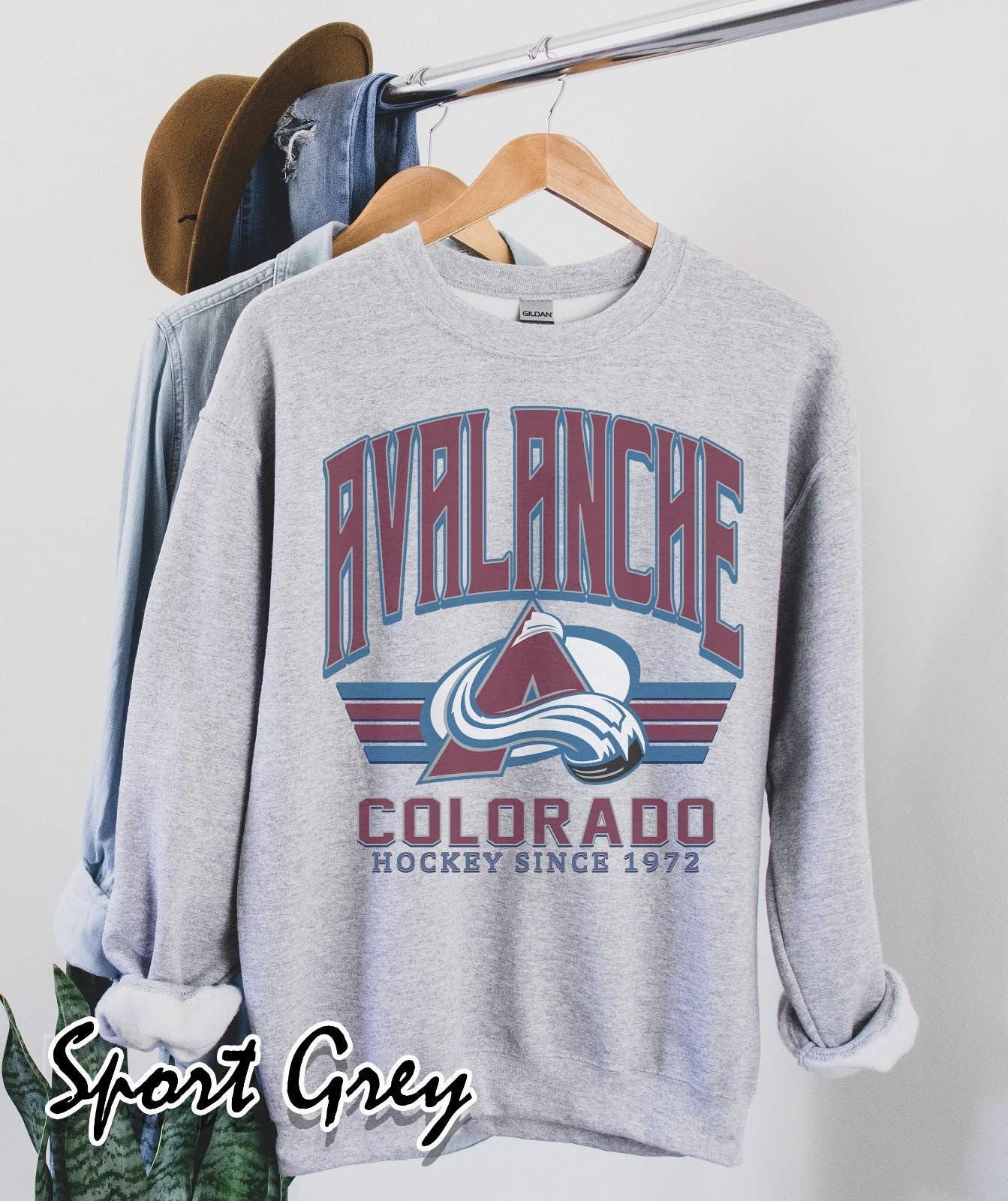 Avalanche Hockey Sweatshirt Colorado Hockey Crewneck Gift