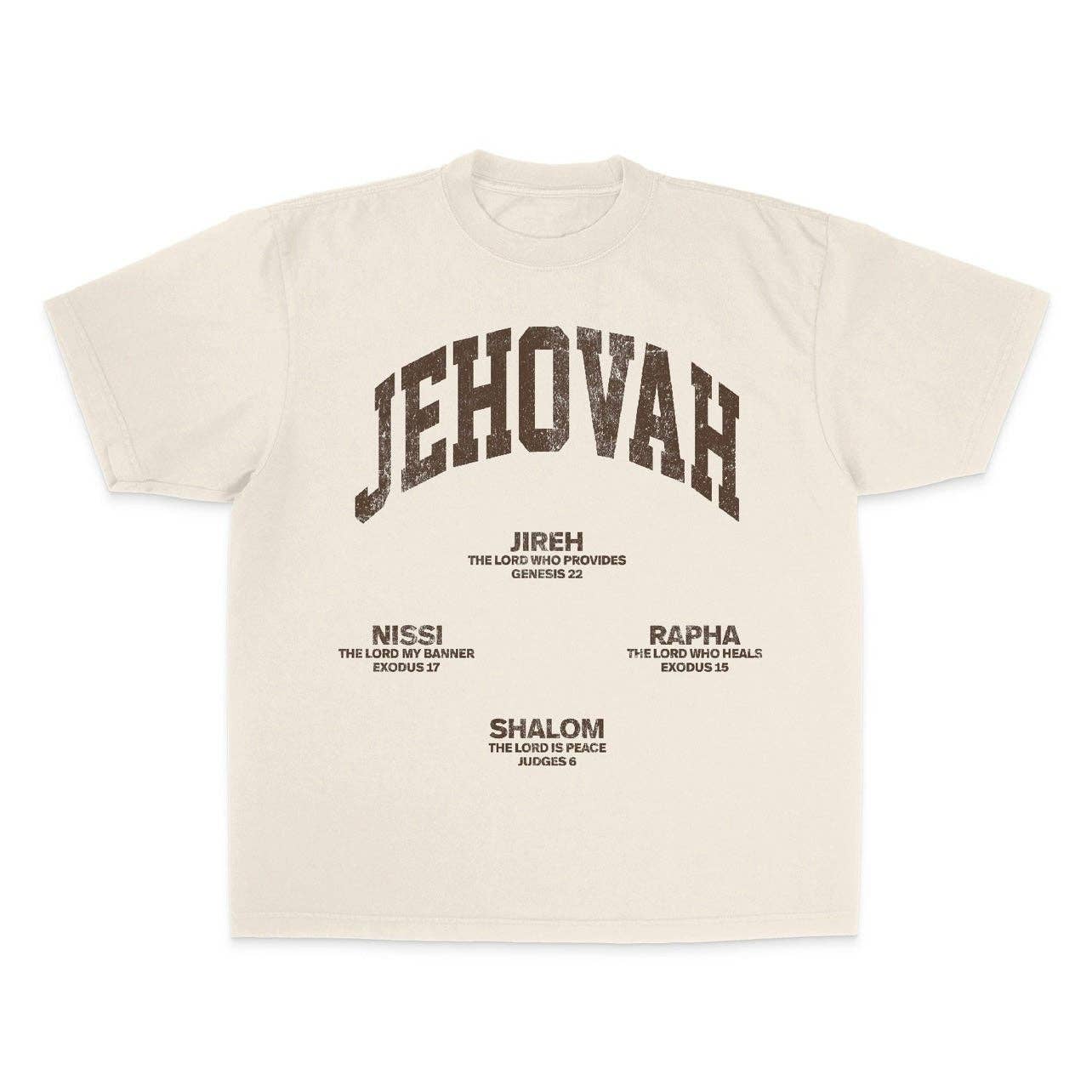 Jehovah Tee - Cream/Brown