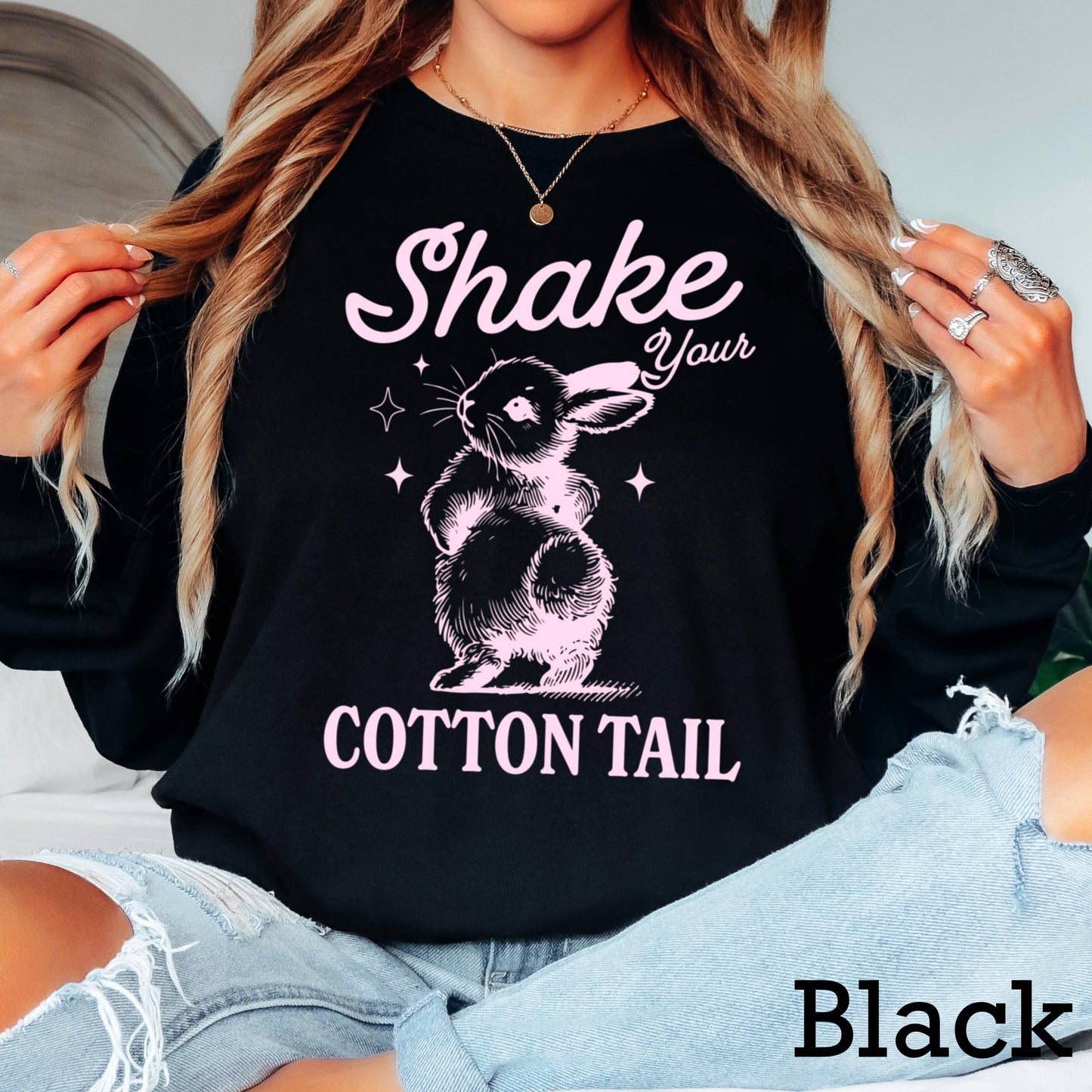 Shake Your Cotton Tail Easter Graphic Shirt | Long Sleeve