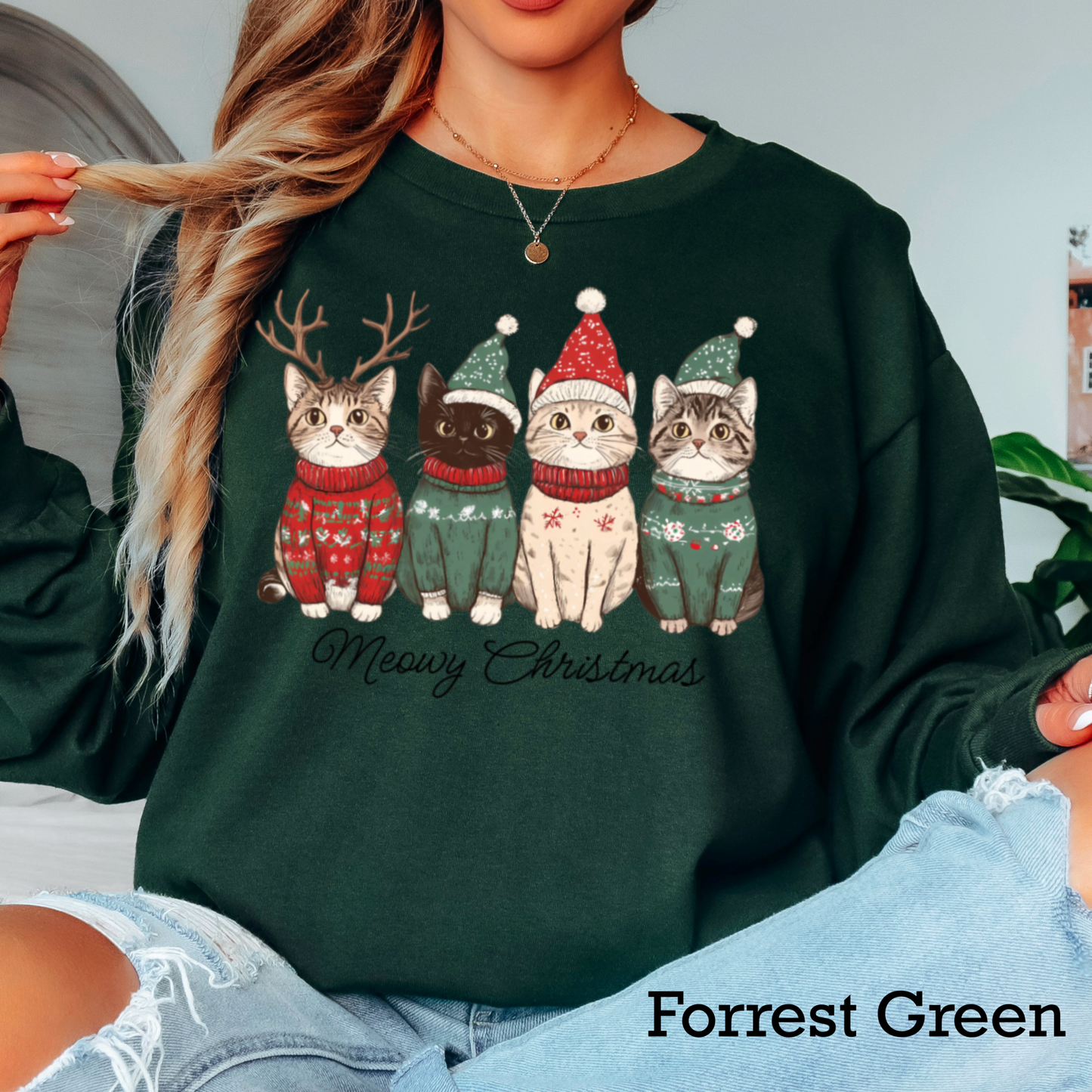 Meowy Christmas Christmas 2025 Long Sleeve Shirt | Gildan
