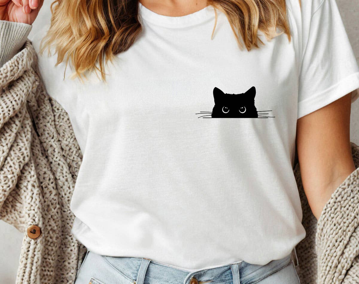 Cat Peaking - Funny Cute Cat T-Shirt
