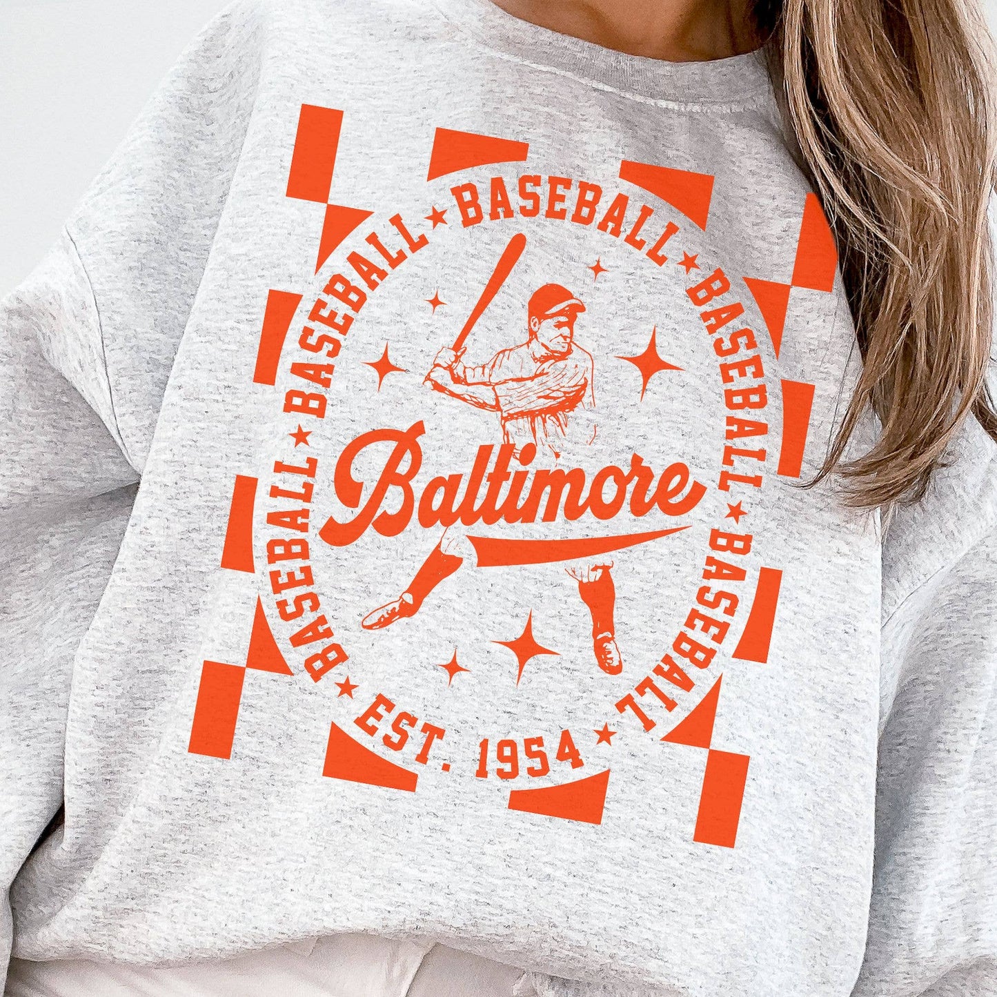 Vintage Retro Baltimore Oriole Crewneck Sweatshirt Sweatshi