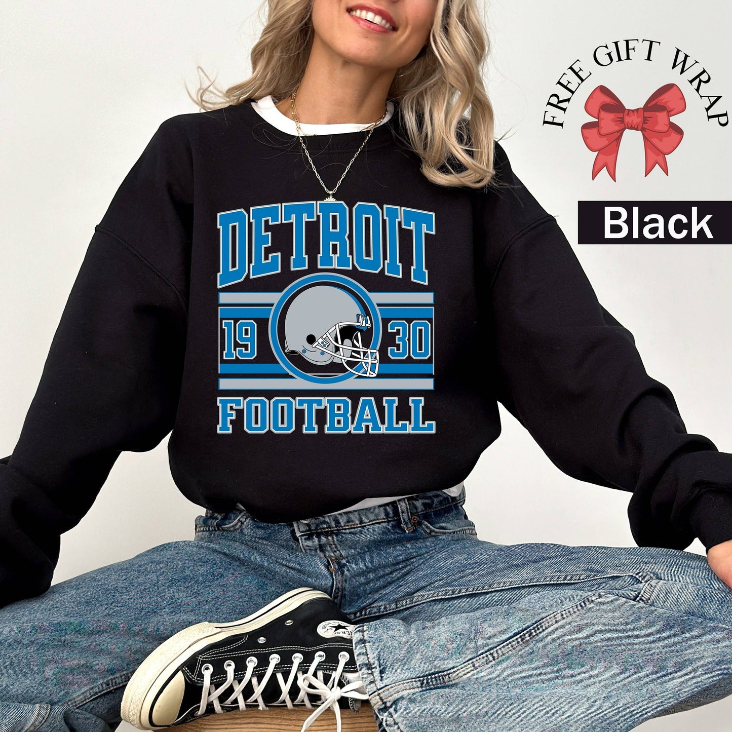 Vintage Detroit Football Game Day Sweatshirt - Sports Gear