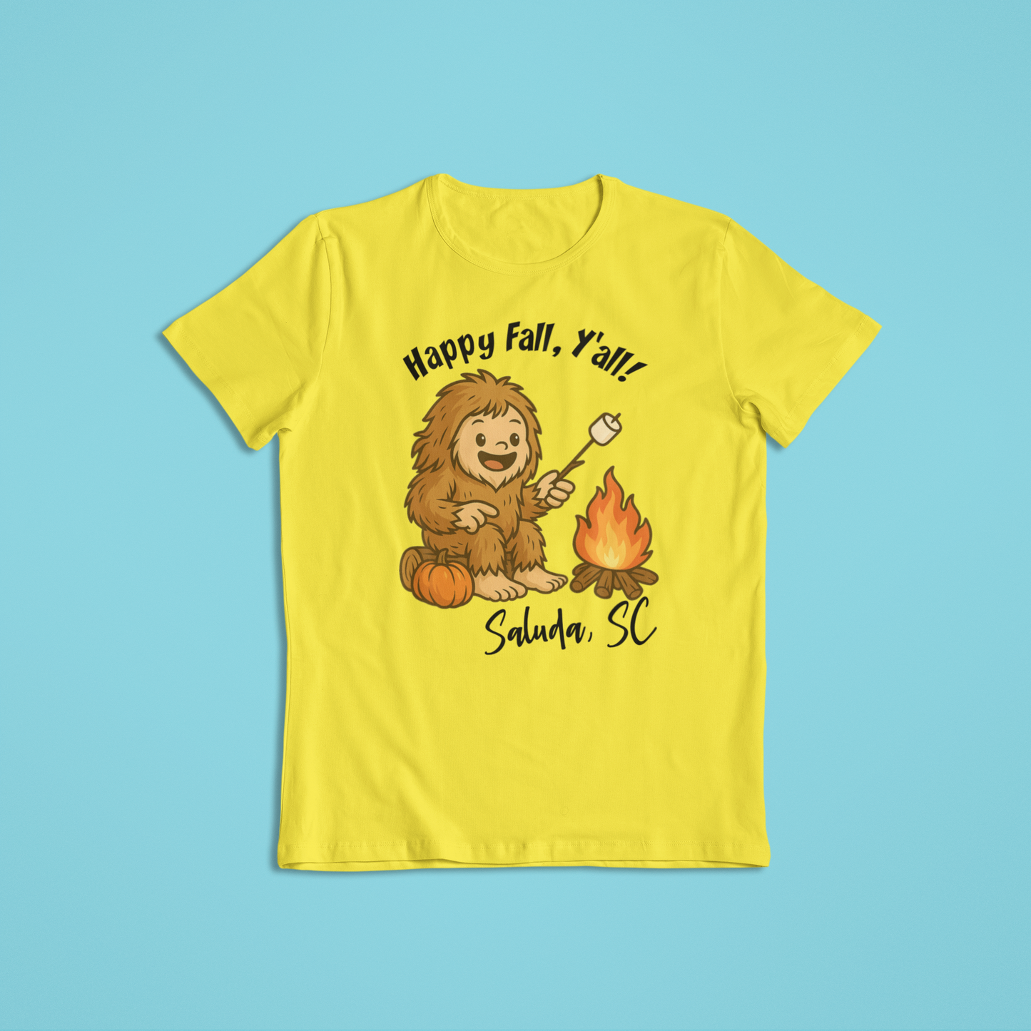 Happy Fall Y'all Bigfoot - Youth/Toddler Shirt (Yellow)