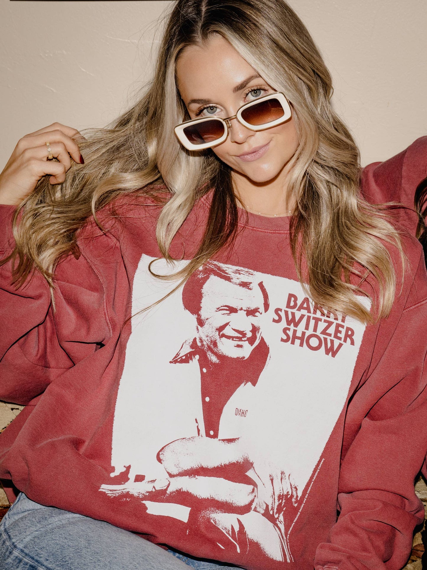 Ou Sooners Barry Switzer Show Crimson Cc Sweatshirt