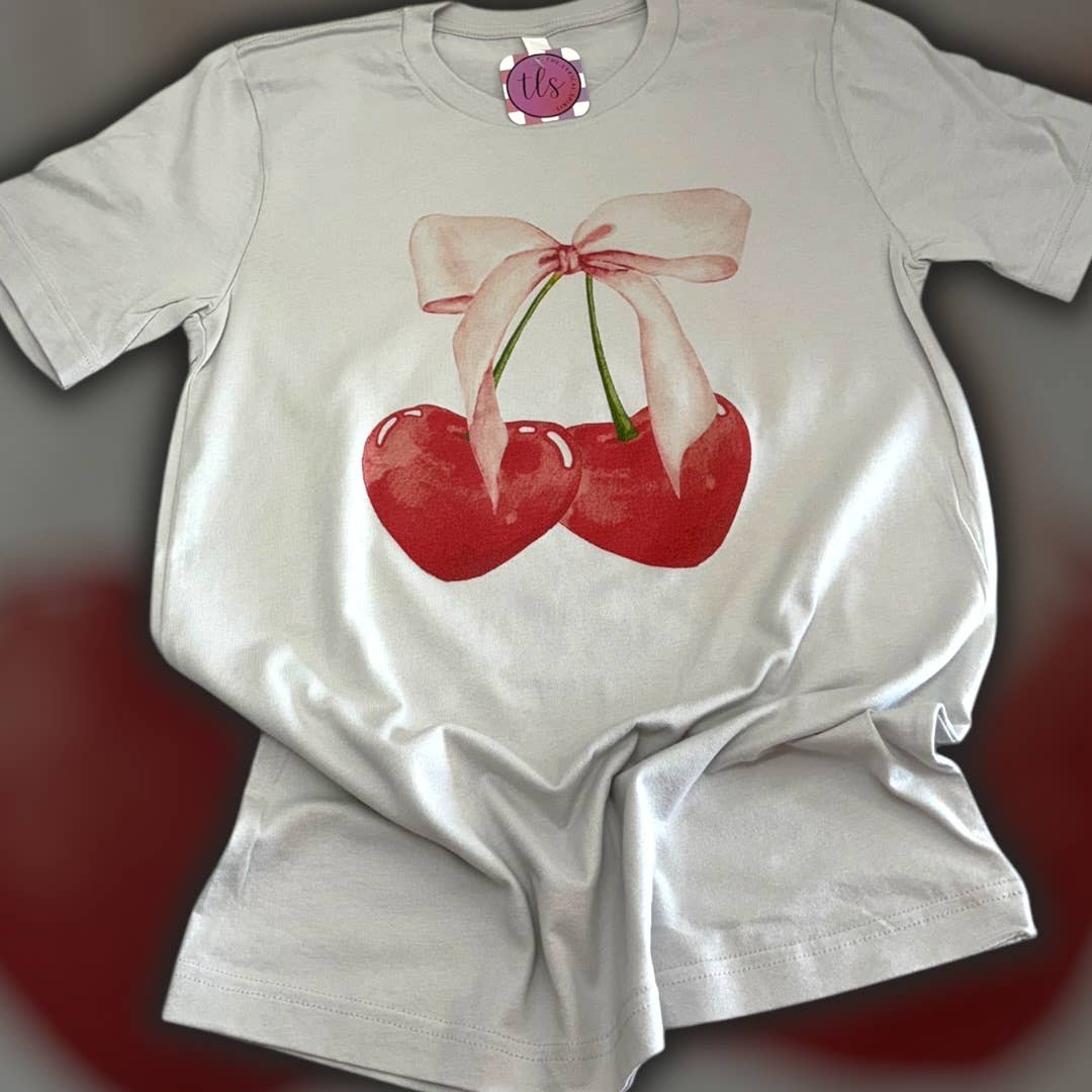 Heart Cherries Bow Valentine’S T-Shirt
