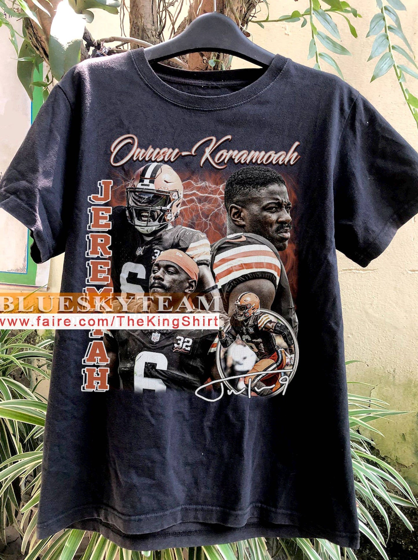 Vintage 90s Jeremiah Owusu-Koramoah T-Shirt, Football Tee