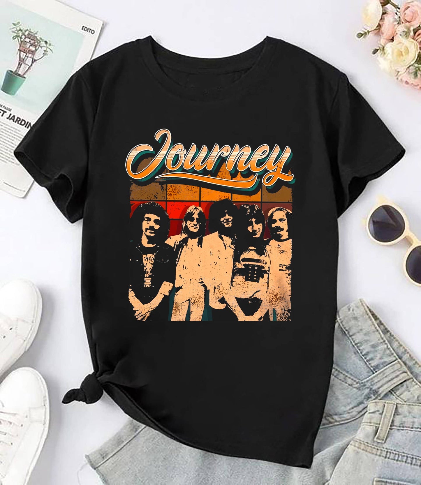 Journey Rock Band Vintage Freedom Tour 2024 Fan Gift Tee