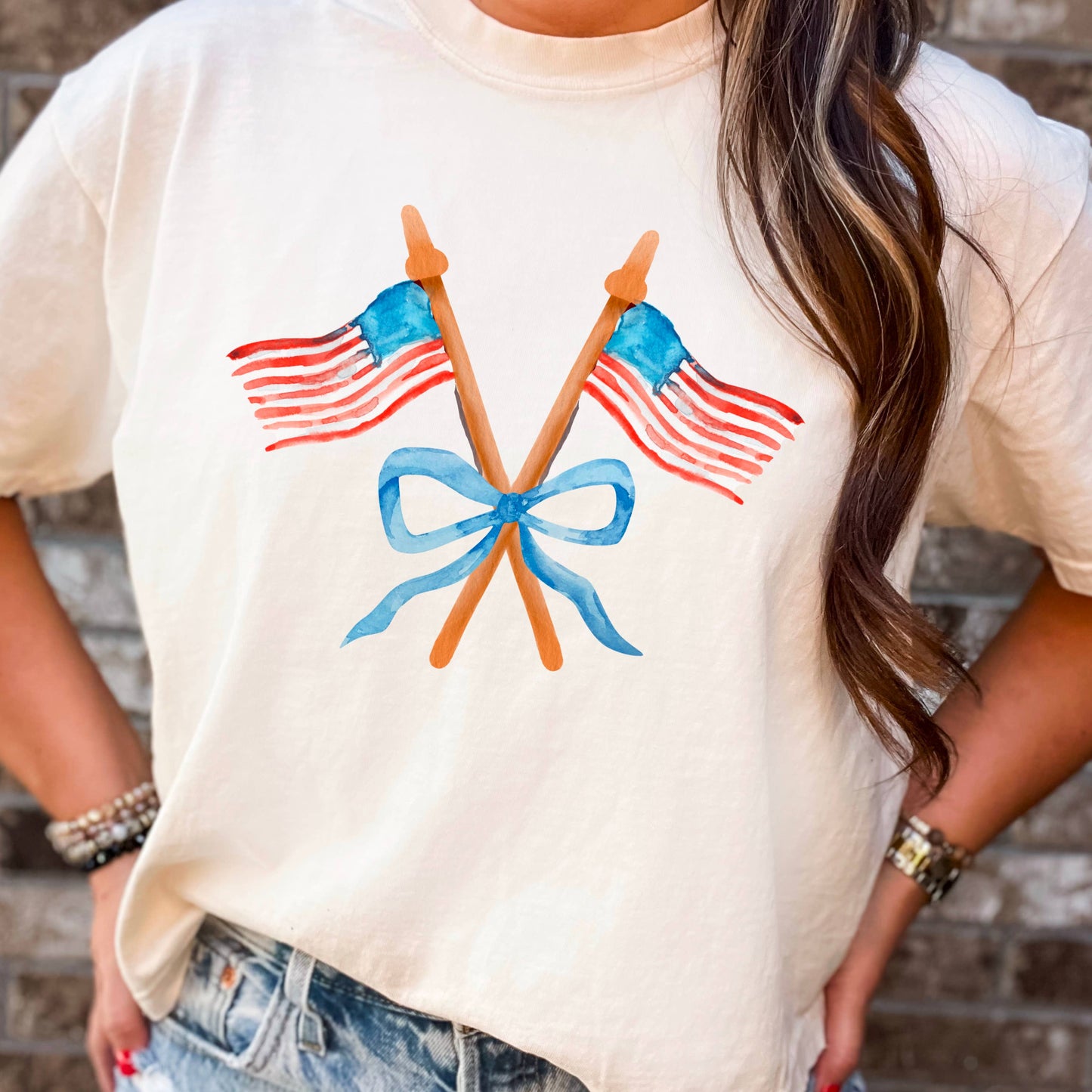 Coquette American Flag July 4th Graphic Shirt |Comfort Color