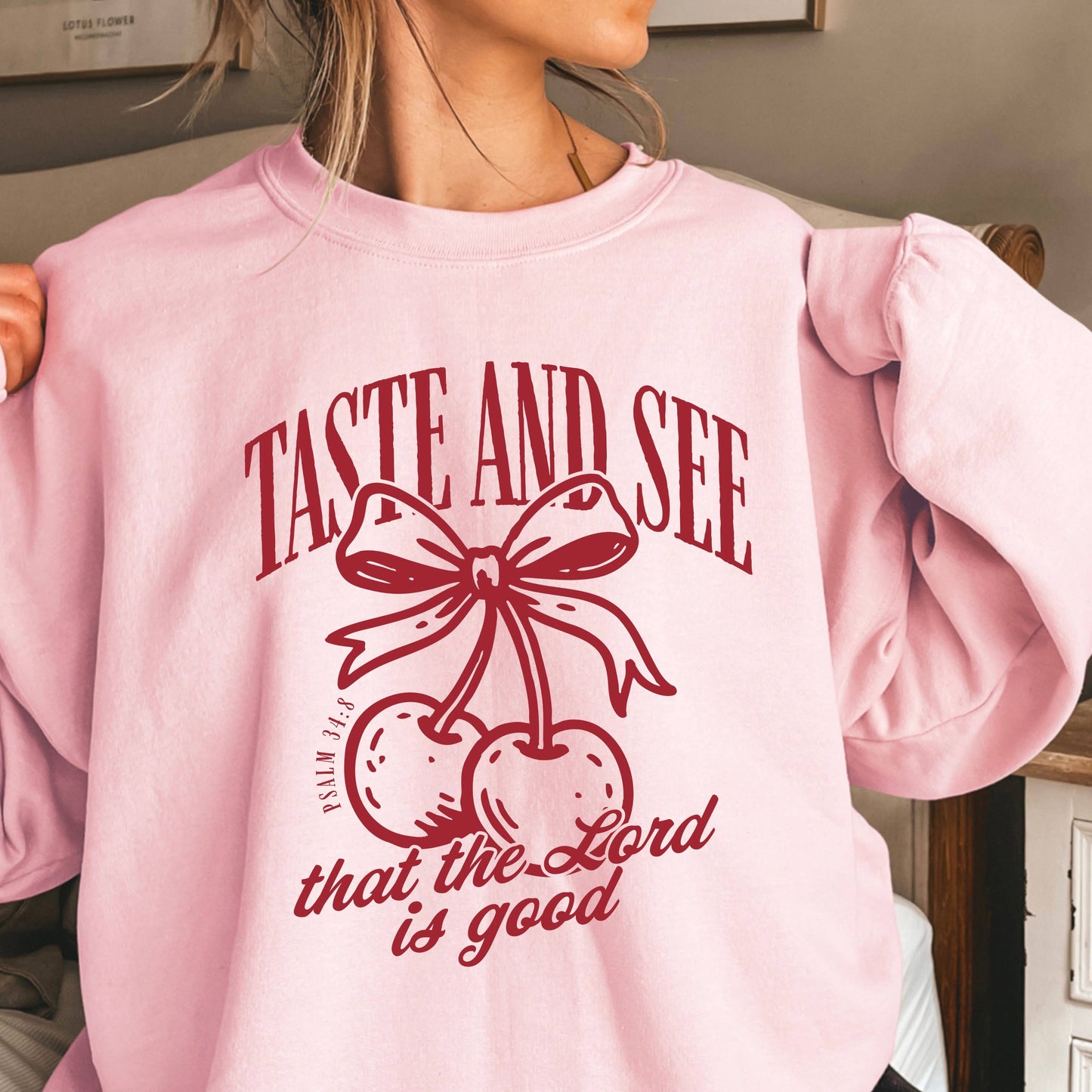 Cherries the Lord Is Christian Sweatshirt | Gildan Brand