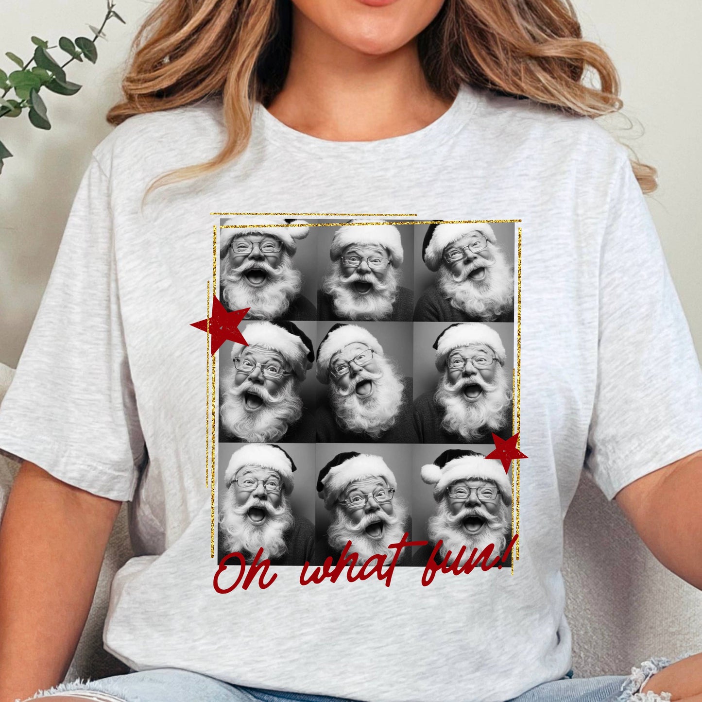 Oh What Fun Santa Christmas Graphic T-Shirt | Gildan