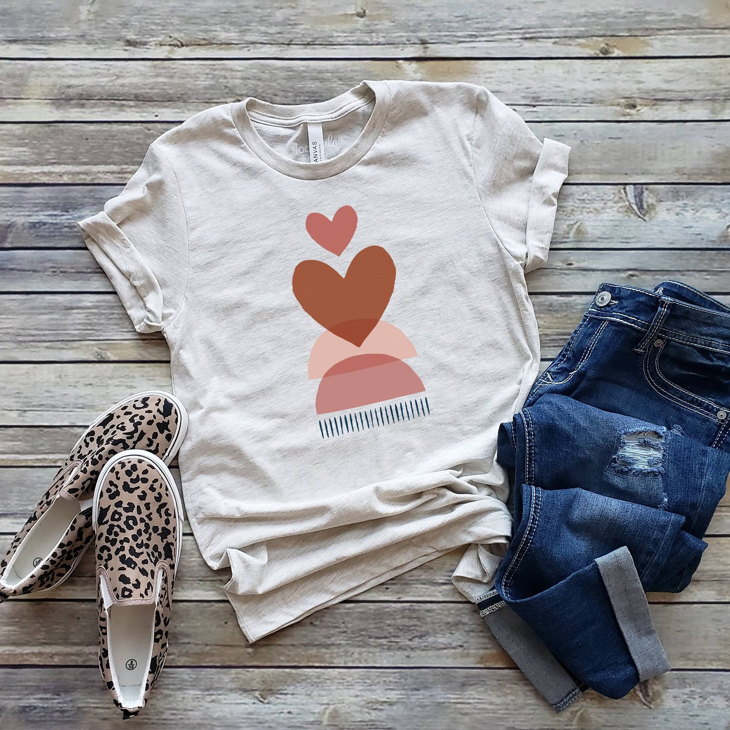 Boho Heart Stack Tee | Sizes XS-2XL