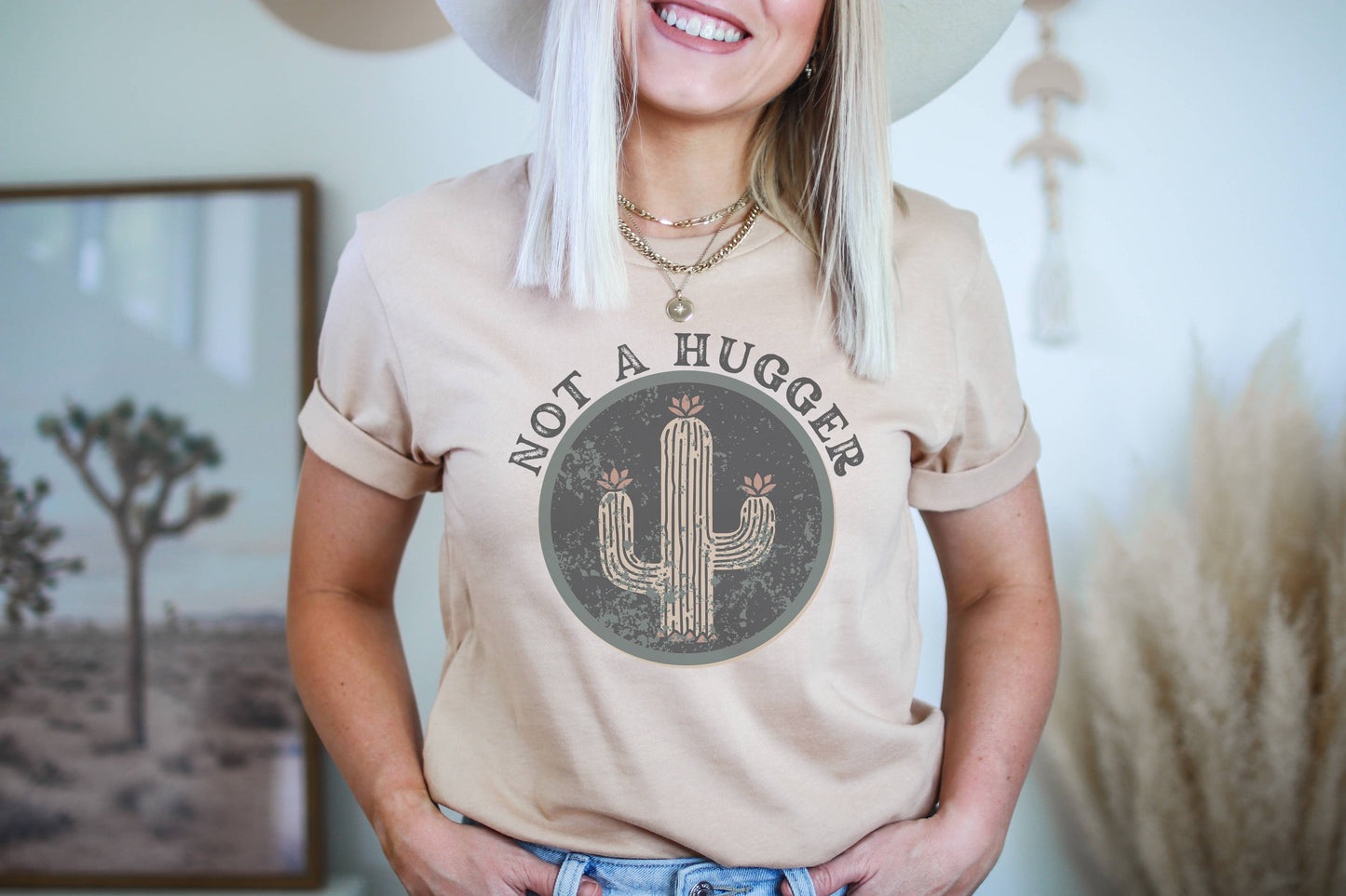Not A Hugger Cactus L Western Tee