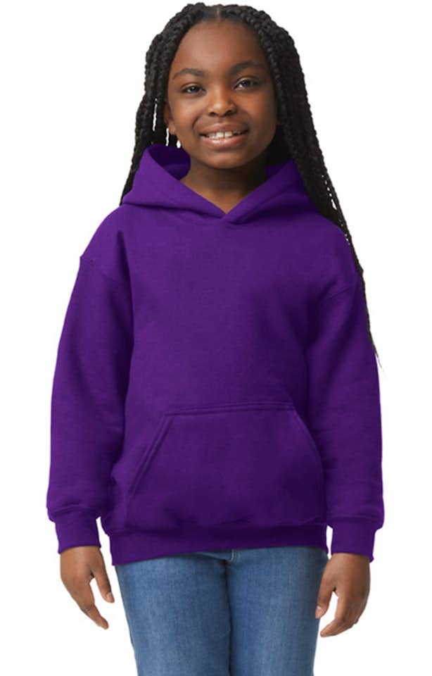 Custom Designed - Hoodie Sweatshirt (Purple) Youth, Gildan, Heavy Blend 50/50 Fleece