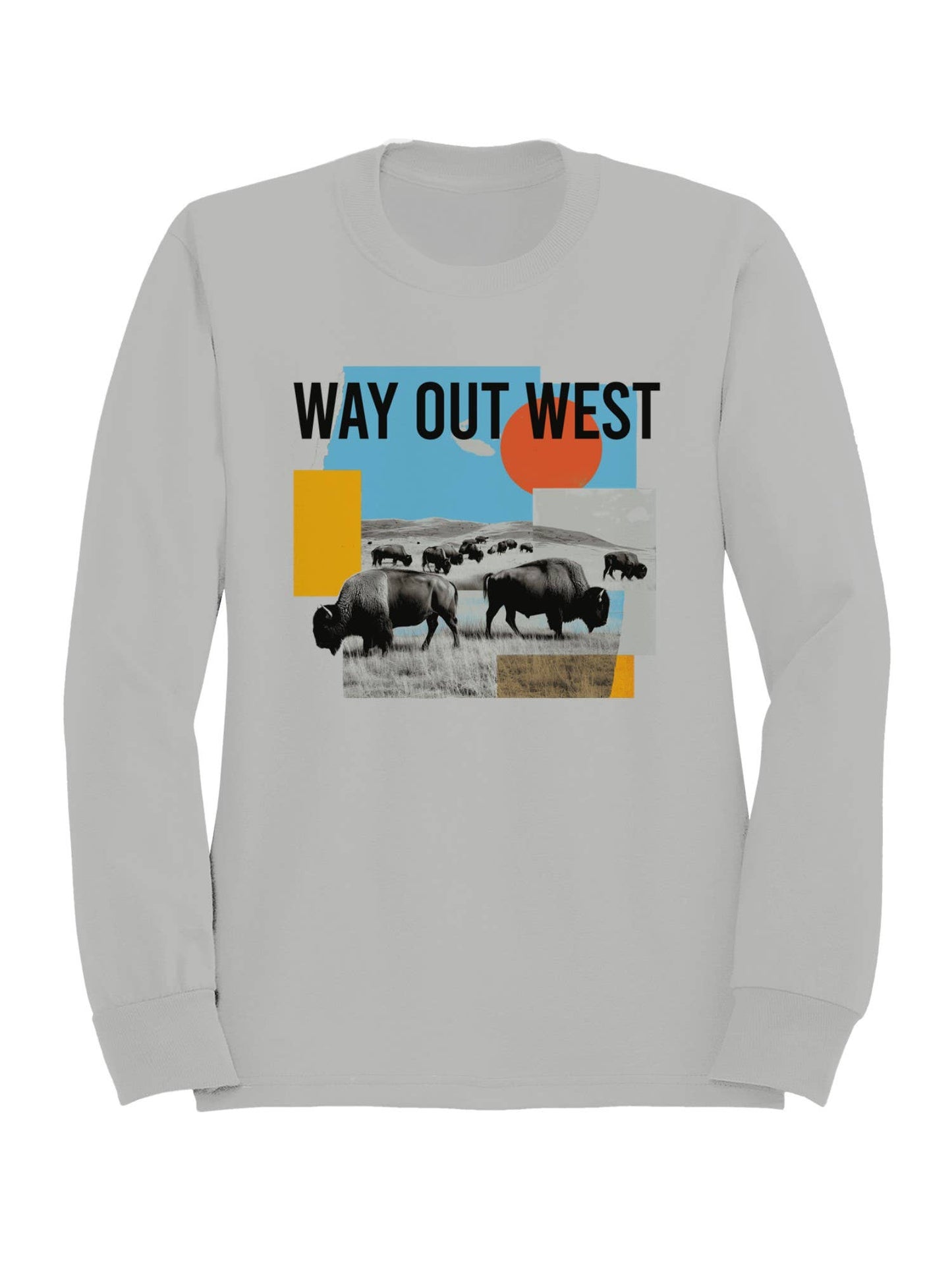 Way Out West Bison Art Women's Sweatshirt