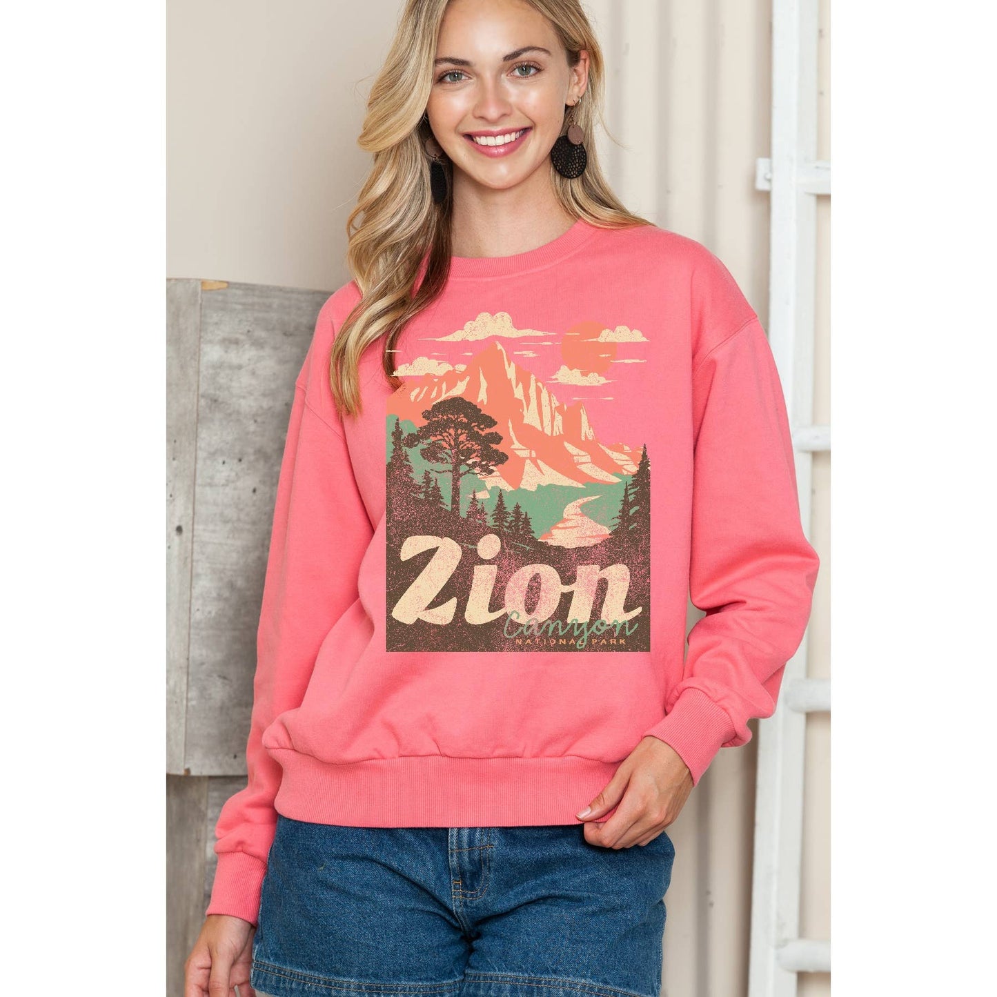 Zion Canyon National Park Crewneck Sweatshirt
